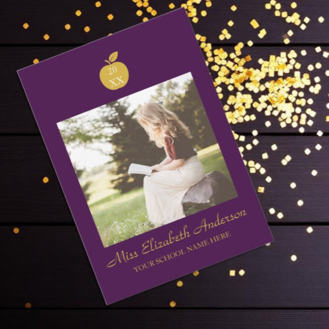 Lärare Äpple Examen Meddelande (Skapare uppladdad)