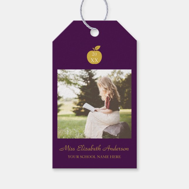 Lärare Äpple Examen Presentetikett (Framsidan)