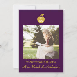 Lärare Äpple Examen Tack Kort