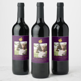 Lärare Äpple Examen Vinflaska Etikett