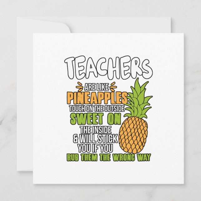 Lärare är som ananas. anteckningskort (Framsida)