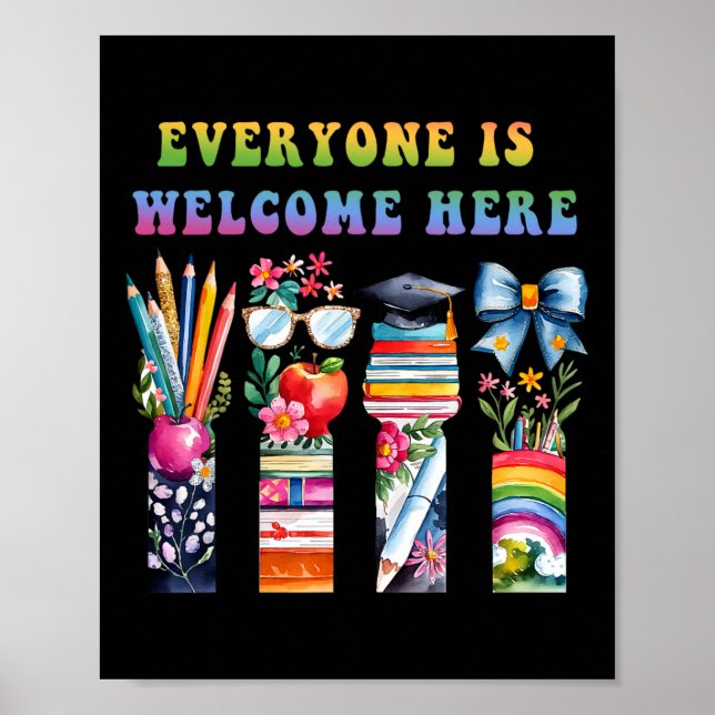 Lärare är välkomna till skolan. poster (Framsidan)