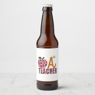 Lärare Art Apple A Plus Lärare Ölflaska Etikett
