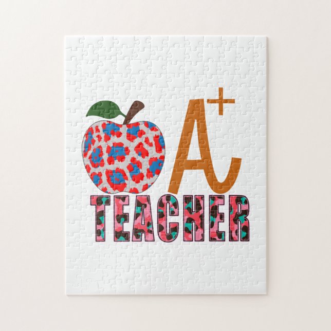 Lärare Art Apple A Plus Lärare Pussel (Vertikal)