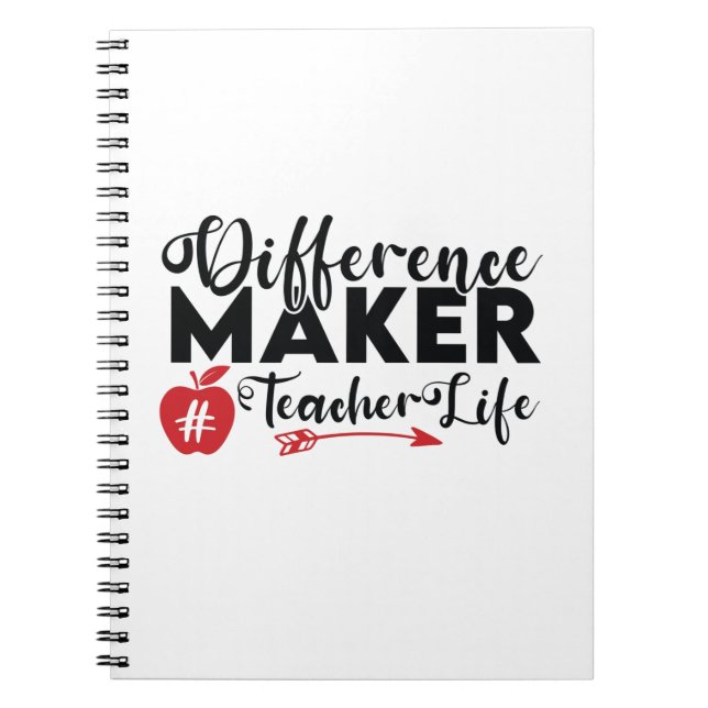 Lärare Art Difference Maker Teacher Life Anteckningsbok (Framsidan)