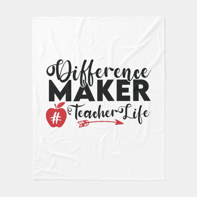 Lärare Art Difference Maker Teacher Life Fleecefilt (Framsidan)