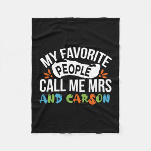 Lärare Art Favorite People kallar mig Carson Fleecefilt