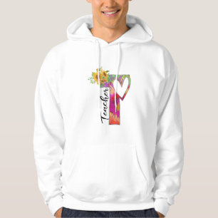 Lärare Art Flower Teacher Hoodie