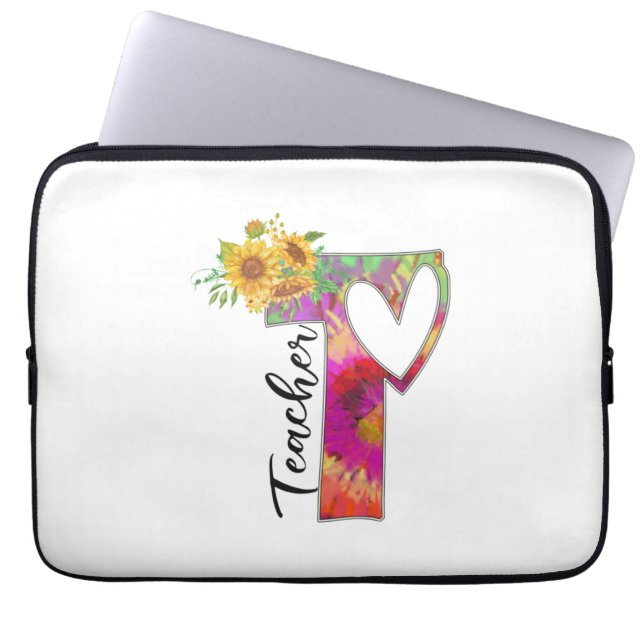 Lärare Art Flower Teacher Laptop Fodral (Framsidan)