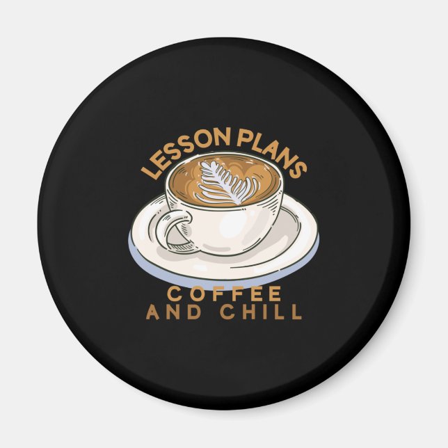 Lärare Art Lesson planerar kaffe och kyla Magnet (Framsidan)