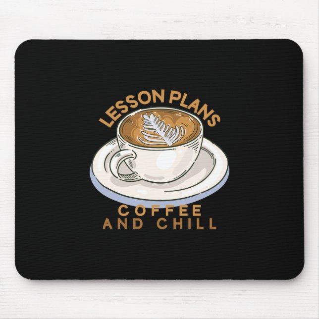 Lärare Art Lesson planerar kaffe och kyla Musmatta (Framsidan)