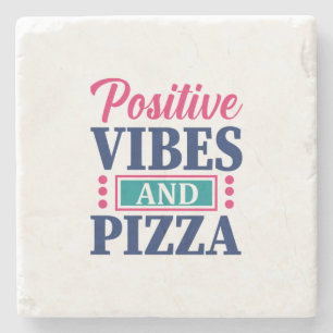 Lärare Art Positive Vibes och Pizza Stenunderlägg