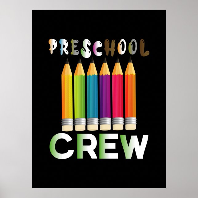 Lärare Art Preschool Crew Teacher Poster (Framsidan)