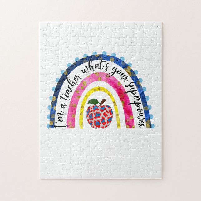 Lärare Art Proud jag är lärare Pussel (Vertikal)