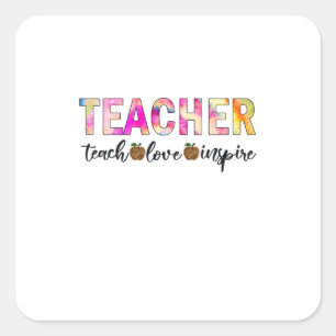 Lärare Art Teach Kärlek Inspire Fyrkantigt Klistermärke