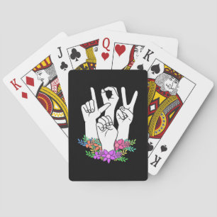 Lärare ASL Hand Sign Casinokort