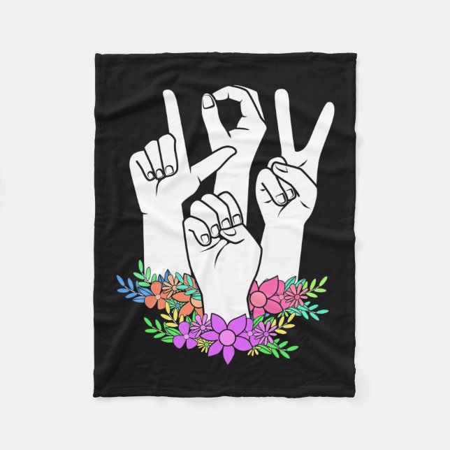 Lärare ASL Hand Sign Fleecefilt (Framsidan)