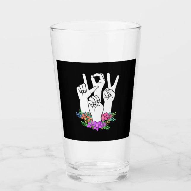 Lärare ASL Hand Sign Glaskopp (Framsida)