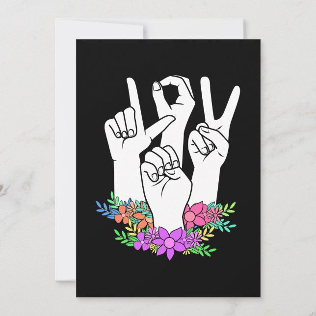 Lärare ASL Hand Sign Inbjudningar (Framsida)
