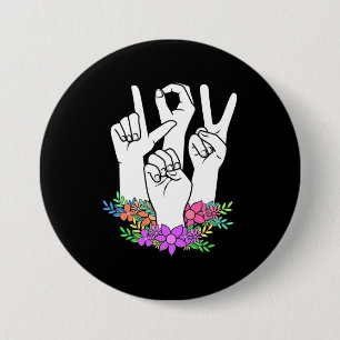Lärare ASL Hand Sign Knapp