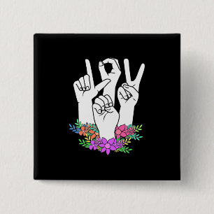 Lärare ASL Hand Sign Knapp