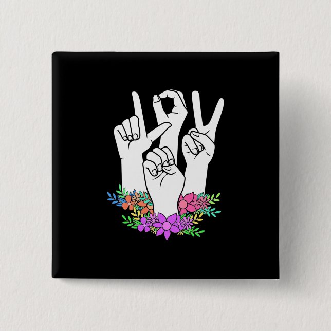 Lärare ASL Hand Sign Knapp (Framsida)