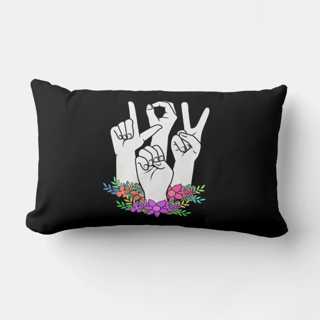 Lärare ASL Hand Sign Lumbarkudde (Framsida)
