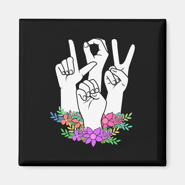 Lärare ASL Hand Sign Magnet (Framsidan)