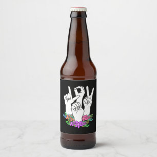 Lärare ASL Hand Sign Ölflaska Etikett