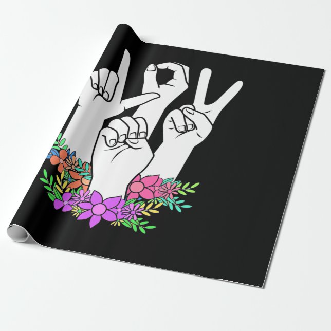 Lärare ASL Hand Sign Presentpapper (Utrullad)