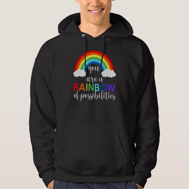 Lärare att du är en regnbåge av möjligheter. hoodie (Framsida)