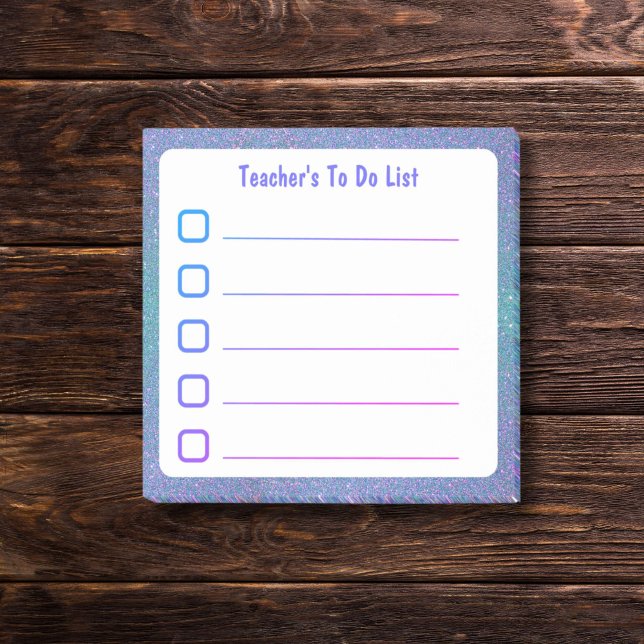 Lärare att göra lista post-it block (Teacher's lined to do list sticky notes with checkboxes.)