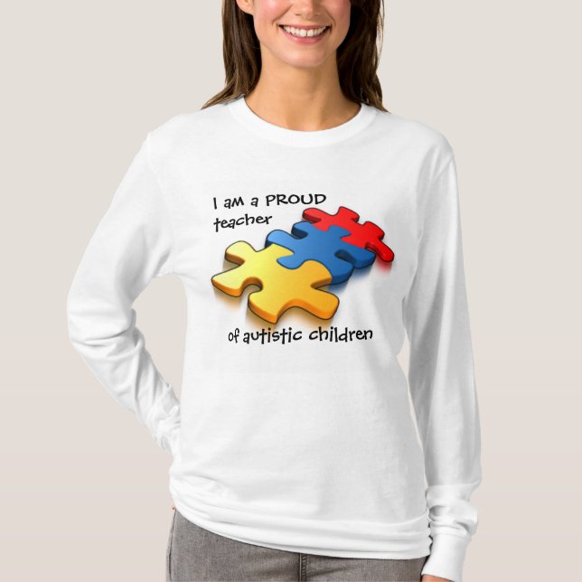 Lärare av Autistic barn Tee Shirt (Framsida)