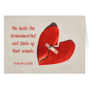 Lärare av Broken Hearts Psalm 147:3 Klottkonst Hälsningskort