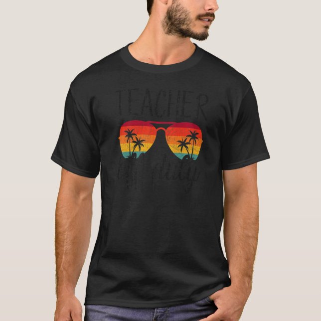 Lärare av sunglass Beach Sunset Summer Va T Shirt (Framsida)