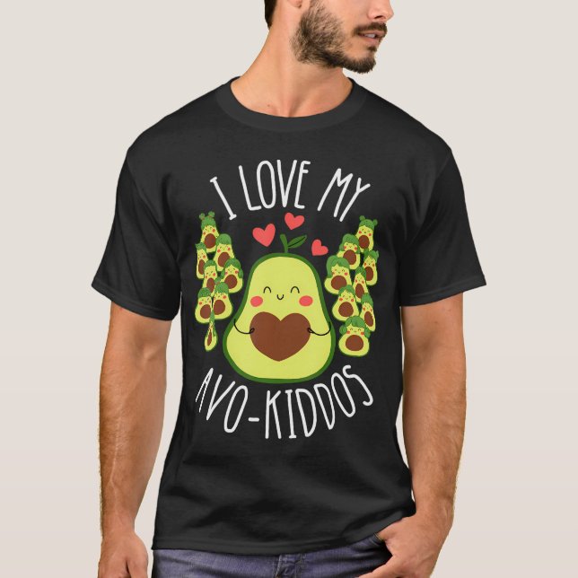 Lärare Avocado Valentines Dag Cute Retro W T Shirt (Framsida)