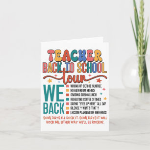 Lärare Back to school Tour Bruh Vi är tillbaka 1:a Kort