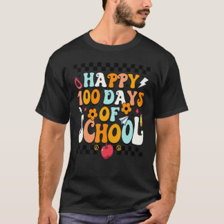 Lärare Barn Retro Groovy 100 Dagar Glad 100:e Dag T Shirt