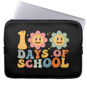 Lärare Barn Retro Groovy 100 dagar i skolan Laptop Fodral