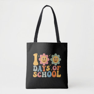 Lärare Barn Retro Groovy 100 dagar i skolan  Tygkasse