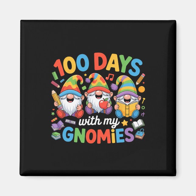 Lärare Barn Tomte 100 Dagar på Skolan  Magnet (Framsidan)