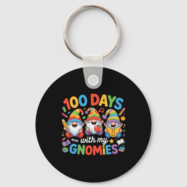 Lärare Barn Tomte 100 Dagar på Skolan  Nyckelring (Framsida)