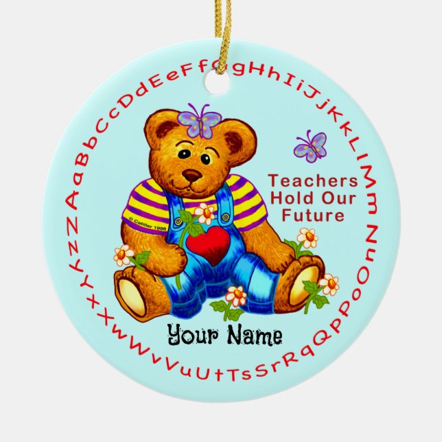 Lärare behåller framtida keramiska prydnadsföremål julgransprydnad keramik (Framsidan)