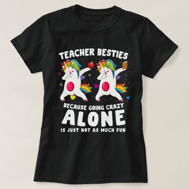 Lärare Besties Unicorn T Shirt (Design framsida)