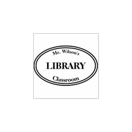 Lärare Bibliotek Bok Frimärke Stämpel