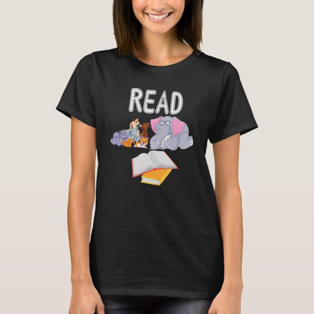 Lärare Bibliotek Read Bok Klubb Piggie Elephant Gr T Shirt (Framsida)