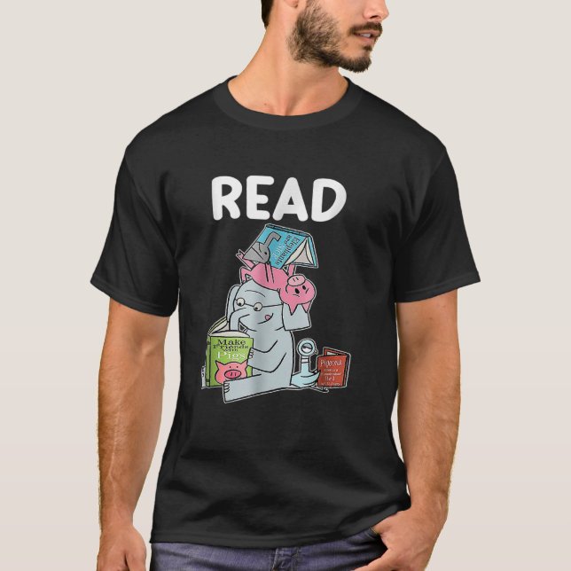 Lärare Bibliotek Read Bok Klubb Piggie Elephant Gr T Shirt (Framsida)