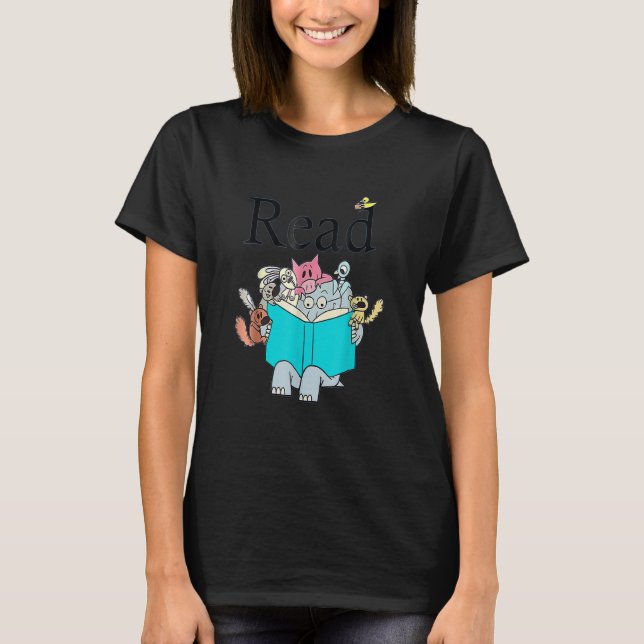 Lärare Bibliotek Read Bok Klubb Piggie Elephant Gr T Shirt (Framsida)