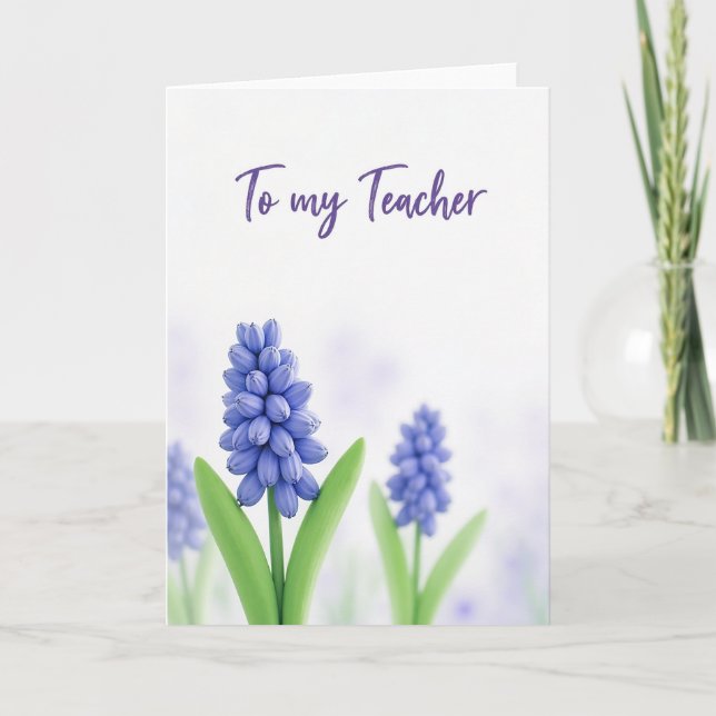 Lärare Blommig Hyllningskort Kort (Framsida)