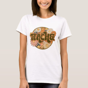 Lärare. Blommigt stil. T Shirt